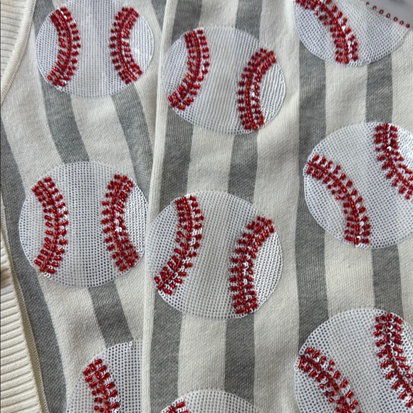 NWT Queen of Sparkles Baseball Cardigan - Picture 4 of 5